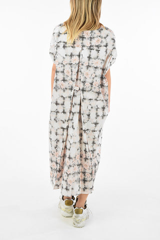 MM6 Floral-print Oversize Maxi Tunic Dress with with Front Pocket