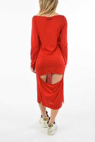 JURG14 Cotton Midi Dress With Porthole on The Back