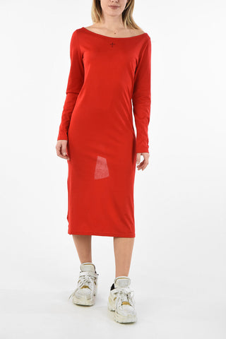 JURG14 Cotton Midi Dress With Porthole on The Back