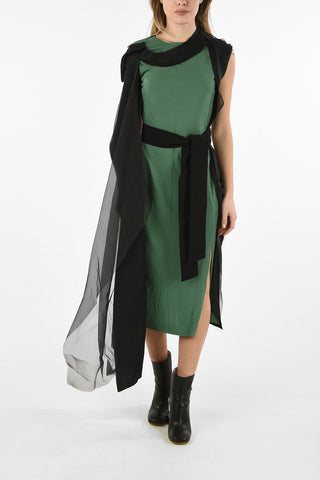 MM4 Side Split Asymmetrical Dress with Belt