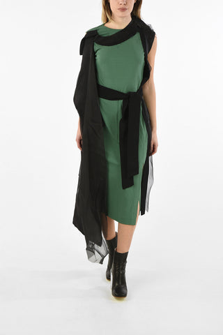 MM4 Side Split Asymmetrical Dress with Belt
