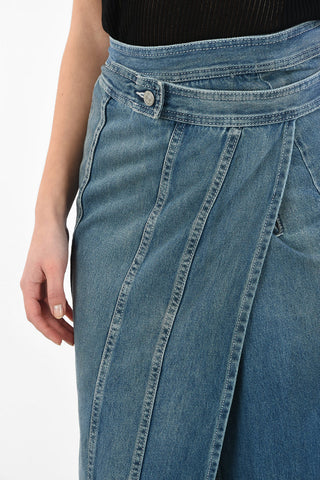 MM6 Denim wrap maxi skirt
