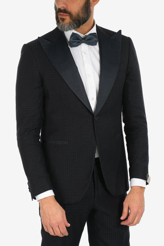 center vent peak lapel houndstooth drop 8R CERIM.ACADEMY tuxedo