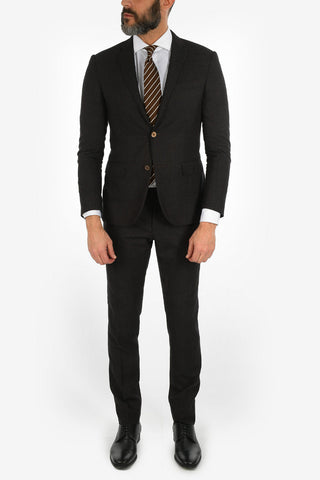 notch lapel belt loops district check drop 8R ACADEMY 2-button suit