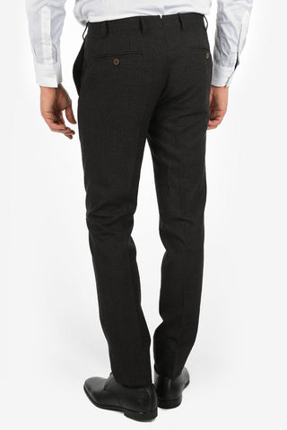 notch lapel belt loops district check drop 8R ACADEMY 2-button suit