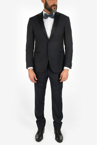 peak lapel belt loops houndstooth drop 7R CERIM.ACADEMY tuxedo