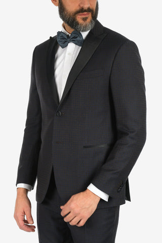 peak lapel belt loops houndstooth drop 7R CERIM.ACADEMY tuxedo