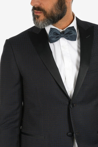 peak lapel belt loops houndstooth drop 7R CERIM.ACADEMY tuxedo