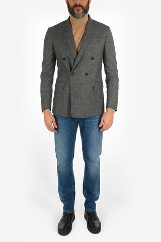 CC COLLECTION district check virgin wool drop 8R peak lapel RESET double-breasted blazer