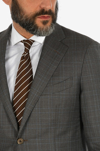 side vents belt loops district check drop 7R 2-button SARTORIA suit