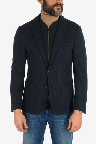 ID houndstooth drop 7R side vents patch pocket 2-button blazer