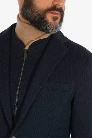 ID houndstooth drop 7R side vents patch pocket 2-button blazer