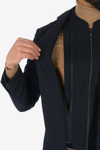 ID houndstooth drop 7R side vents patch pocket 2-button blazer