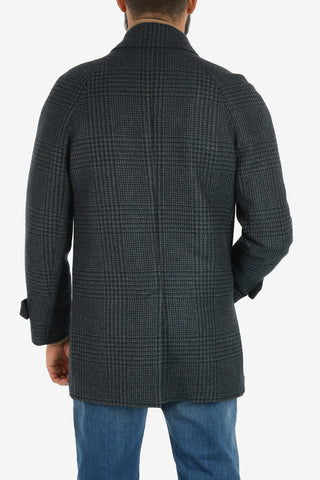 prince of Wales virgin wool balmacaan coat
