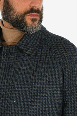 prince of Wales virgin wool balmacaan coat
