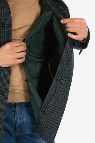 prince of Wales virgin wool balmacaan coat