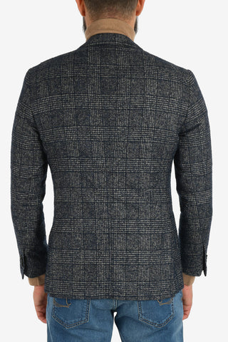 district check drop 7R notch lapel patch pocket 2-button ACADEMY SOFT blazer