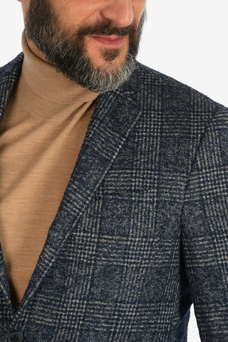 district check drop 7R notch lapel patch pocket 2-button ACADEMY SOFT blazer