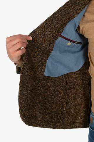 CC COLLECTION giacca a 2 bottoni REWARD plain herringbone drop 7R e tasca a toppa