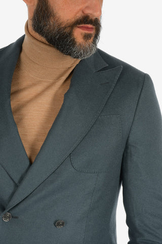 silk and cashmere drop 7R peak lapel  ACADEMY SOFT double-breasted blazer