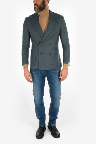 silk and cashmere drop 7R peak lapel  ACADEMY SOFT double-breasted blazer