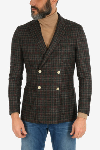 CC COLLECTION check drop 7R side vents REWARD double-breasted blazer