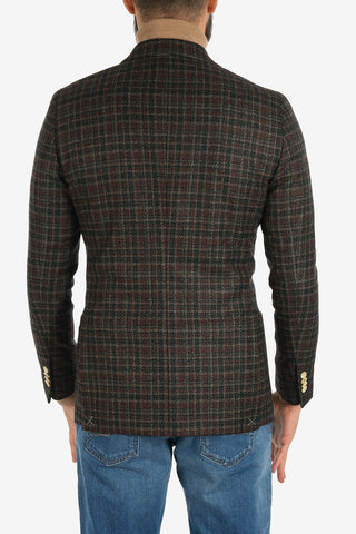 CC COLLECTION check drop 7R side vents REWARD double-breasted blazer