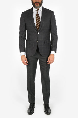 peak lapel belt loops check drop 7R 2-button LEADER suit