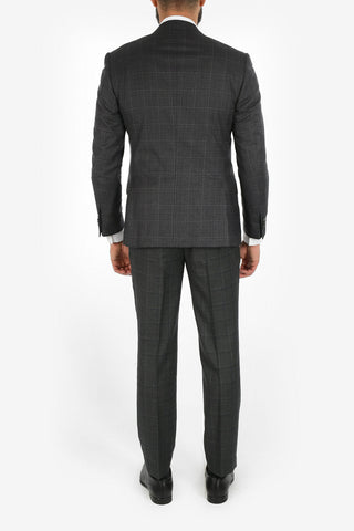 peak lapel belt loops check drop 7R 2-button LEADER suit