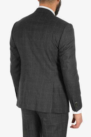 peak lapel belt loops check drop 7R 2-button LEADER suit