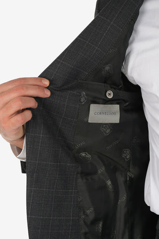 peak lapel belt loops check drop 7R 2-button LEADER suit