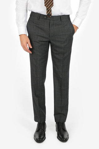 peak lapel belt loops check drop 7R 2-button LEADER suit