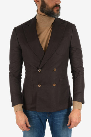silk and cashmere drop 7R peak lapel double-breasted ACADEMY SOFT blazer