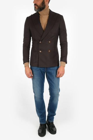 silk and cashmere drop 7R peak lapel double-breasted ACADEMY SOFT blazer