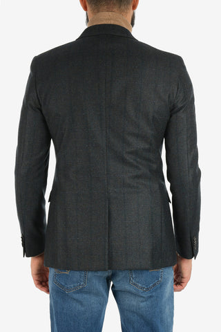CC COLLECTION check drop 8R center vent peak lapel double-breasted RESET blazer