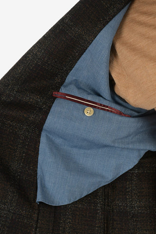 CC COLLECTION check REWARD drop 7R side vents peak lapel blazer