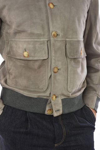 Suede Jacket with Patch Pockets