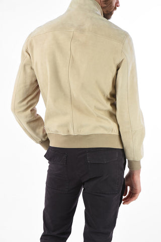 Suede Multi-Pocket Jacket with Zip and Button Closure