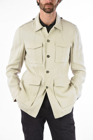 Multi-Pocket Jacket with Button Closure