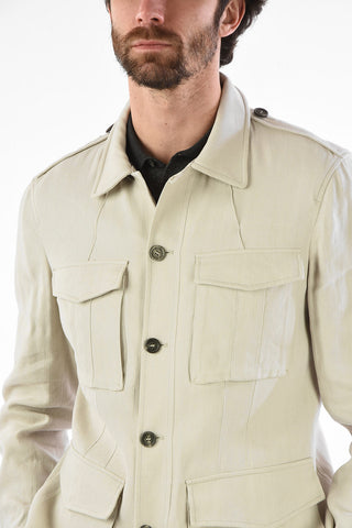 Multi-Pocket Jacket with Button Closure