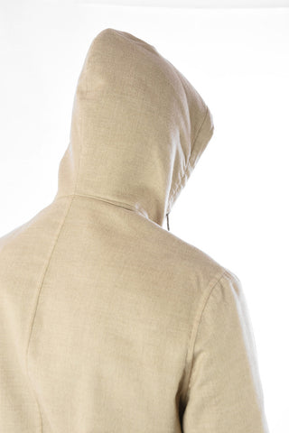 Cashmere and Silk Hooded Jacket with Zip Closure