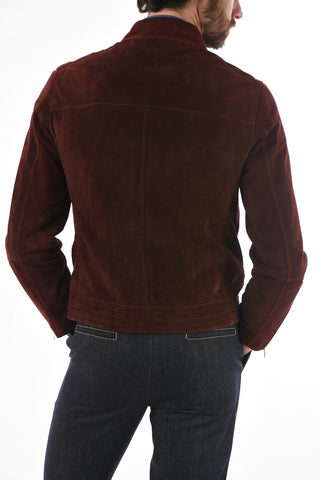 Suede Jacket with Zip Closure