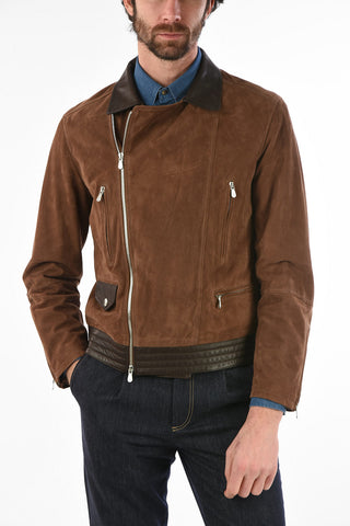 Suede Jacket with Zip Closure 