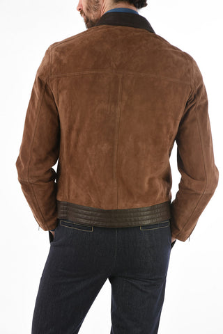 Suede Jacket with Zip Closure 