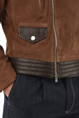 Suede Jacket with Zip Closure 