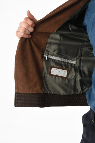 Suede Jacket with Zip Closure 