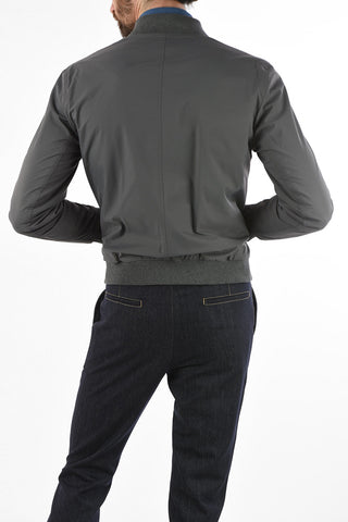 Giubbotto Reversibile in Pelle con Chiusura Zip