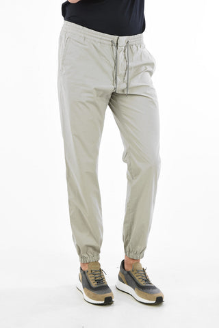 ZZEGNA Stretch Cotton Joggers with Drawstring Closure