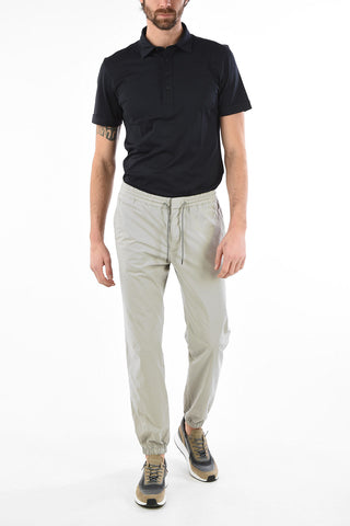 ZZEGNA Stretch Cotton Joggers with Drawstring Closure