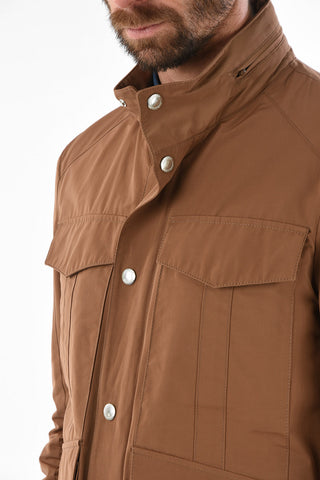 Multi-Pocket Jacket with Zip and Button Closure
